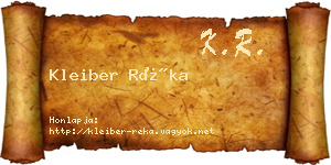 Kleiber Réka névjegykártya